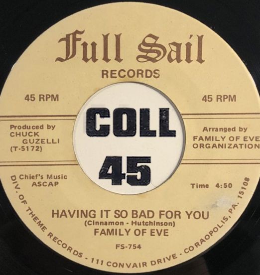 Family Of Eve - Having It So Bad For You b/w I Don't Want To Pay - Full Sail 7"