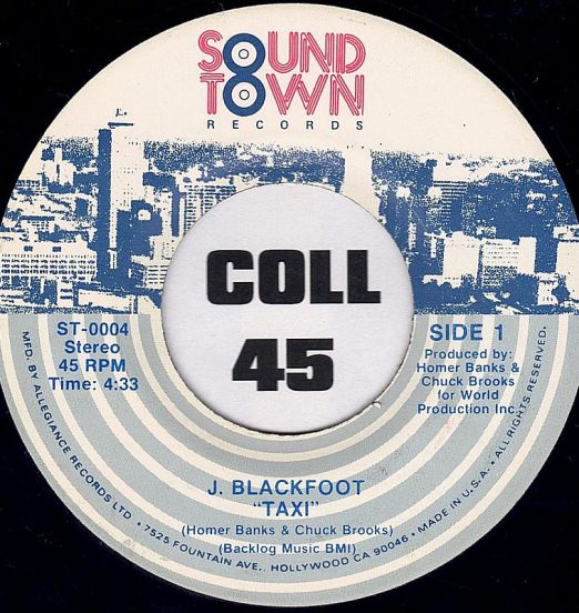 J. Blackfoot - Taxi b/w Where Is Love - Soundtown 7"
