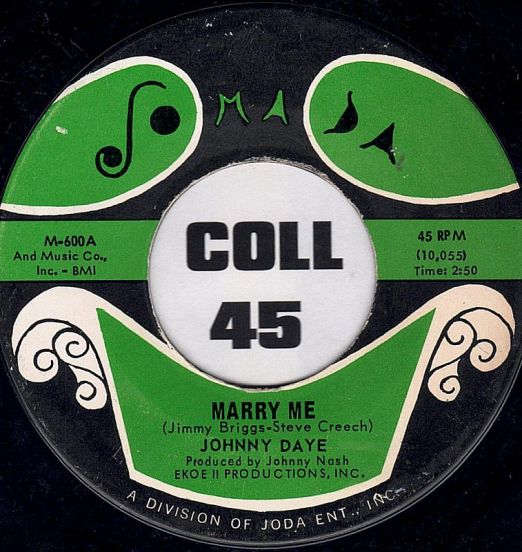 Johnny Daye - Marry Me b/w Give Me Back My Ring - Jomada 7"