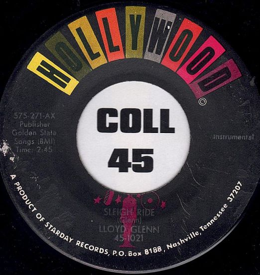 Lloyd Glenn - Sleigh Ride b/w - Charles Brown - Merry Christmas Baby - Hollywood 7"