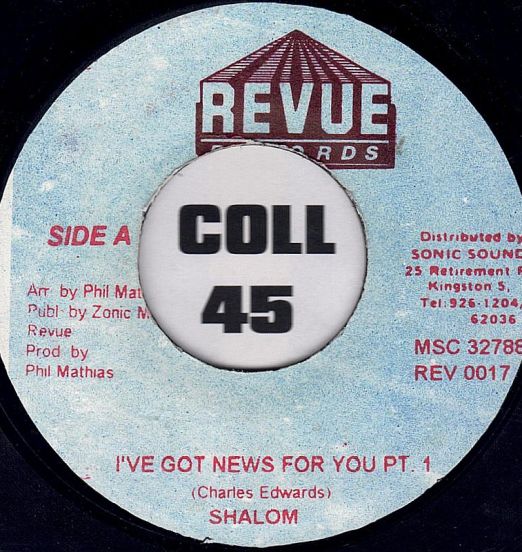 Shalom - I've Got News For You Pt. 1 b/w Pt. 2 - Revue 7"