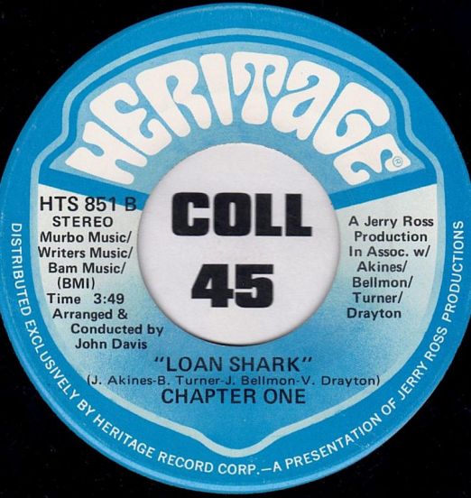 Chapter One - Loan Shark b/w Money Won't Do It, Love Will - Heritage 7"