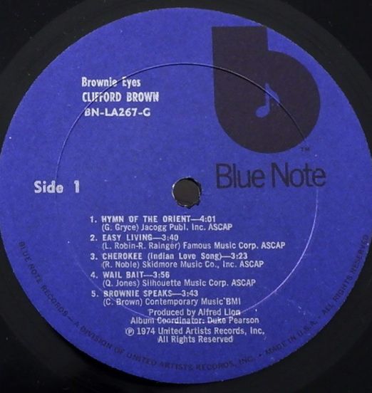 CliffordBrown-BrownieEyesLABEL