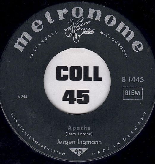 Jørgen Ingmann - Apache b/w Echo Boogie - Metronome GER 7"
