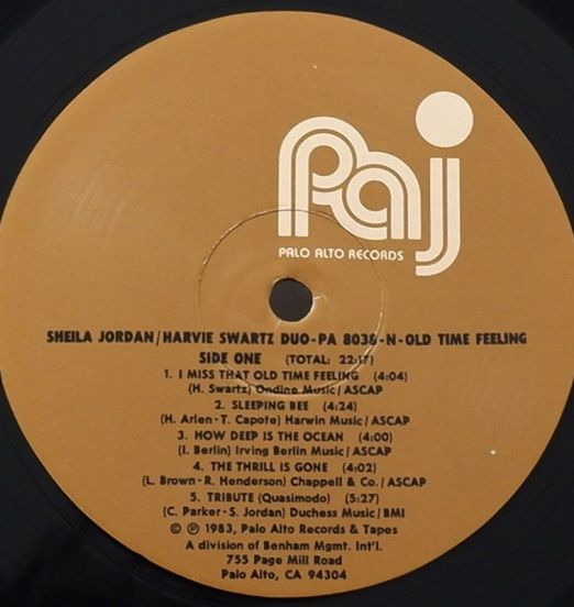 SheilaJordan-OldTimeFeelingLABEL