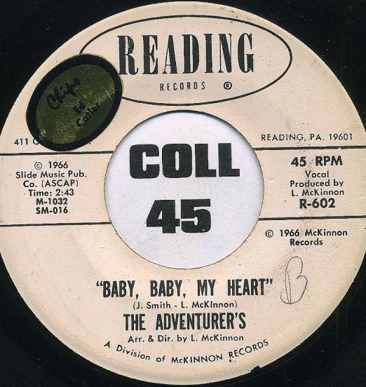 The Adventurer's - Baby, Baby, My Heart b/w Lover Doll - Reading 7"
