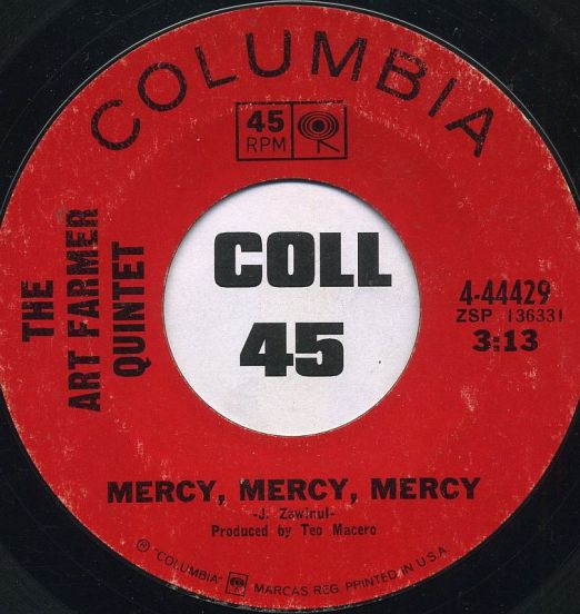 The Art Farmer Quintet - Mercy, Mercy, Mercy b/w Goin' Out Of My Head - Columbia 7"
