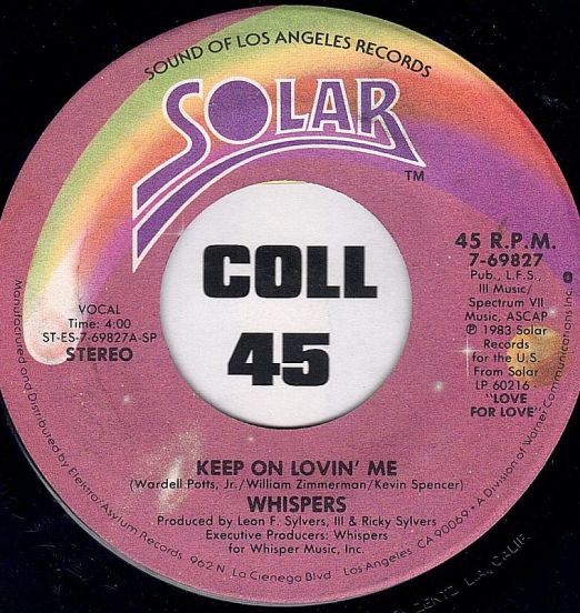 Whispers - Keep On Lovin' Me b/w Try It Again - Solar 7"