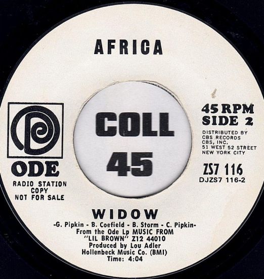 Africa - Widow b/w Here I Stand - Ode DJ 7"