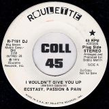 Ecstasy, Passion & Pain – I Wouldn’t Give You Up STEREO b/w MONO version – Roulette DJ 7″