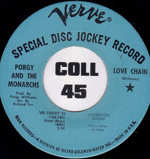 Porgy & The Monarchs - Love Chain b/w Magic Music Makers - Verve 7"