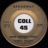 Sandra Phillips – You Succeeded b/w When Midnight Comes – Broadway 7″