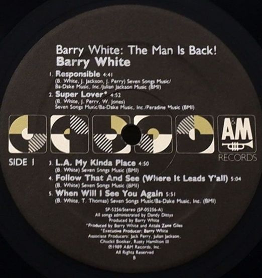 Barry White - The Man Is Back! - A&M LP