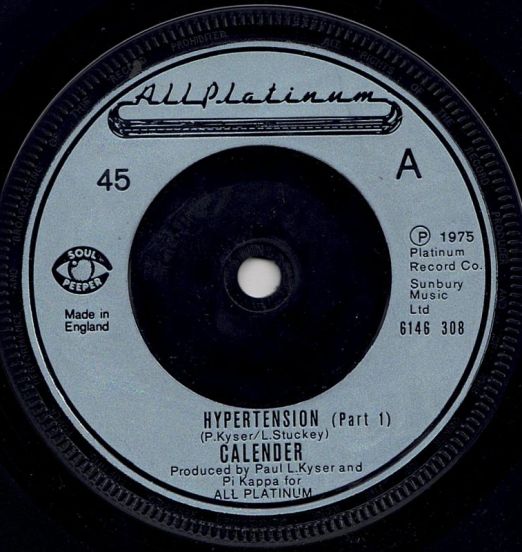 Calender - Hypertension Part 1 b/w Part 2 - All Platinum UK 7"
