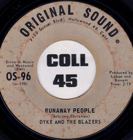 Dyke And The Blazers - Runaway People b/w I'm So All Alone - Original Sound 7"