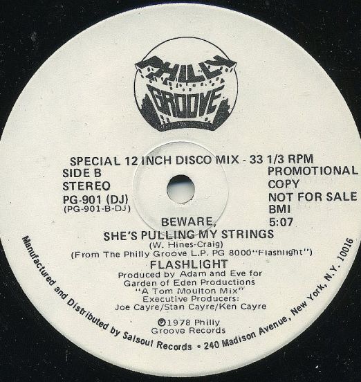 Flashlight - Beware, She's Pulling My Strings b/w I Can Be (Everything You Want Me To Be) - Philly Groove DJ 12″