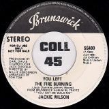 Jackie Wilson – You Left The Fire Burning b/w Mono – Brunswick DJ 7″