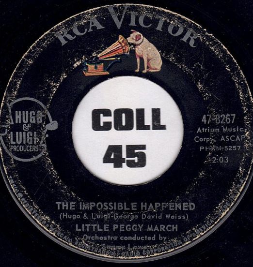 Little Peggy March – The Impossible Happened b/w Waterfall - RCA Victor 7"