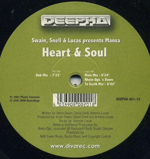 Swain, Snell & Lucas Presents Mansa - Heart & Soul - Deepha 12"