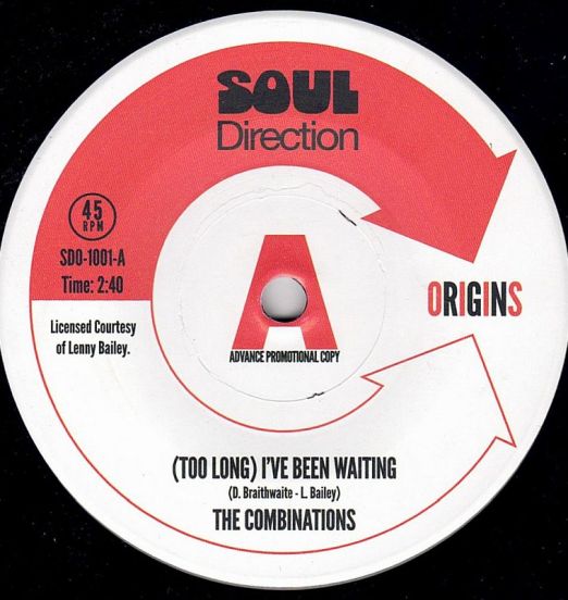 The Combinations - (Too Long) I've Been Waiting b/w Please Don't Leave Me - Soul Direction UK DJ 7"