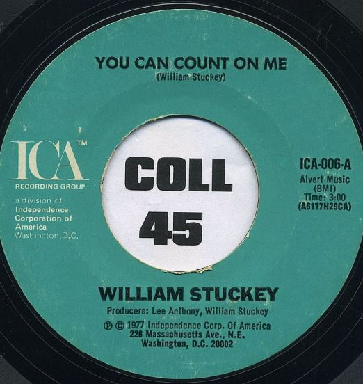 William Stuckey - You Can Count On Me b/w Disco Fly - ICA 7"