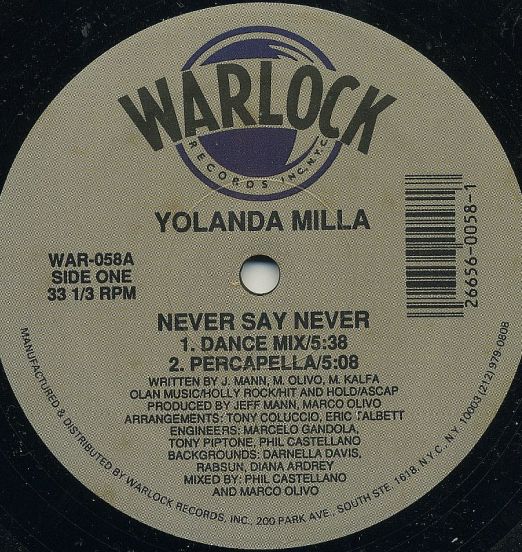 Yolanda Milla - Never Say Never - Warlock 12"