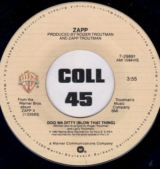 Zapp – Doo Wa Ditty (Blow That Thing) b/w Come On- Warner Bros. 7"