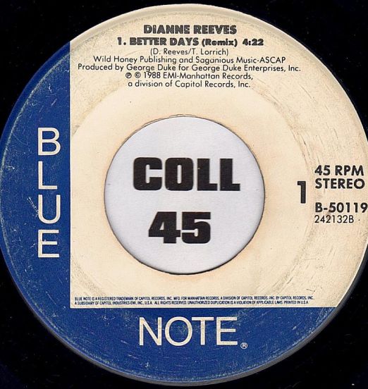 Dianne Reeves - Better Days (Remix) b/w That's All - Blue Note 7"