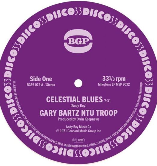 Gary Bartz - Celestial Blues b/w Gentle Smiles - BGP UK 7"