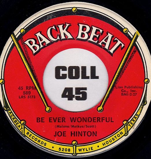 Joe Hinton - Be Ever Wonderful b/w I'm Satisfied - Back Beat 7"