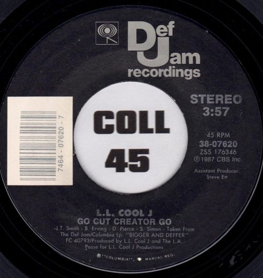 L.L. Cool J - Go Cut Creator Go b/w Kanday - Def Jam 7"