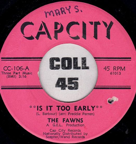 The Fawns - Is It Too Early b/w Our Melody - Cap City 7"