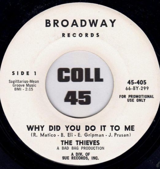 The Thieves - Why Did You Do It To Me b/w I'm Not The One - Broadway DJ 7"
