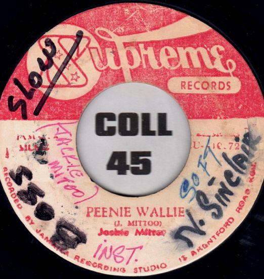 Jackie Mittoo - Peenie Wallie b/w Roy Richards - Can't Go On - Supreme JA 7"