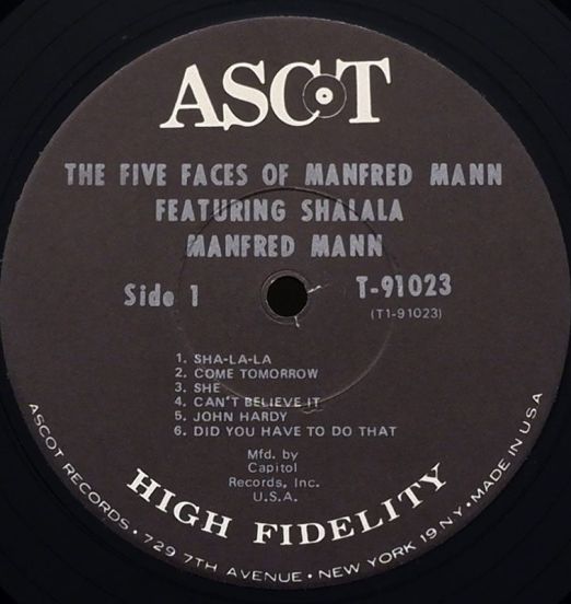 ManfredMann-TheFiveFavesOfManfredMannLABEL