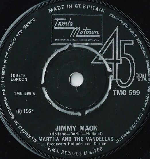 Martha & The Vandellas - Jimmy Mack b/w Third Finger, Left Hand - Tamla Motown UK 7"