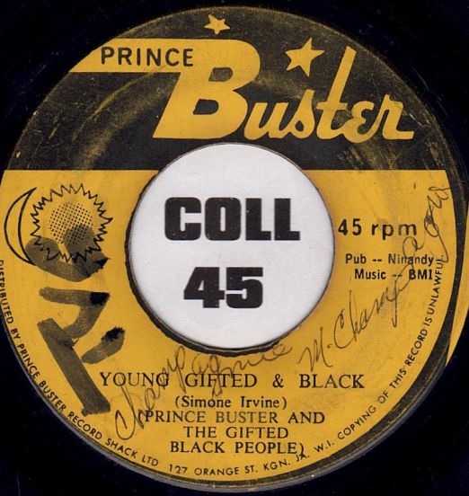 Prince Buster And The Gifted Black People - Young Gifted & Black b/w Blacker Black - Prince Buster JA 7"