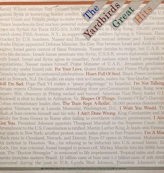 The Yardbirds - Great Hits - Epic LP