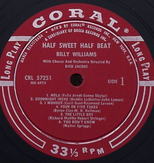 BillyWilliams-HalfSweetHalfBeatLABEL