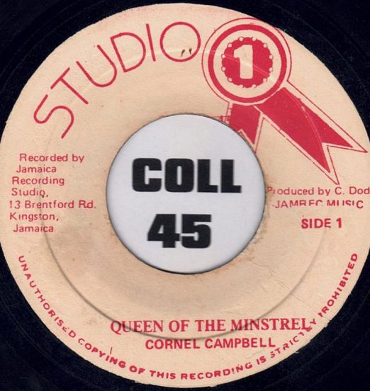 Cornel Campbell - Queen Of The Minstrel b/w Version - Studio One JA 7"