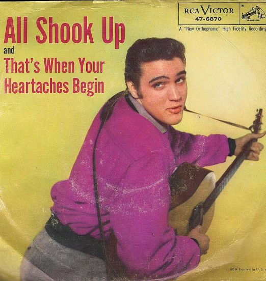 Elvis Presley With The Jordanaires - All Shook Up b/w That's When Your Heartaches Begin - RCA Victor 7"