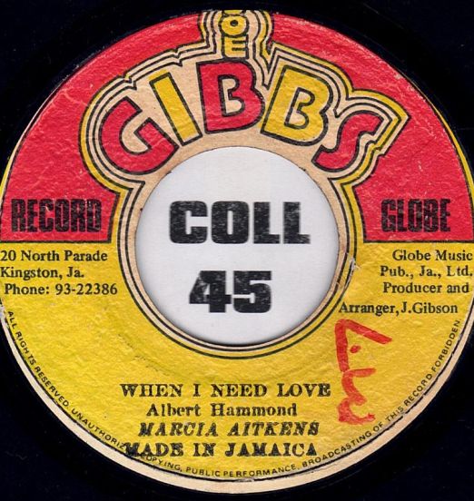 Marcia Aikens - When I Need Love b/w Mighty Two - I Need Dub - Joe Gibbs JA 7"