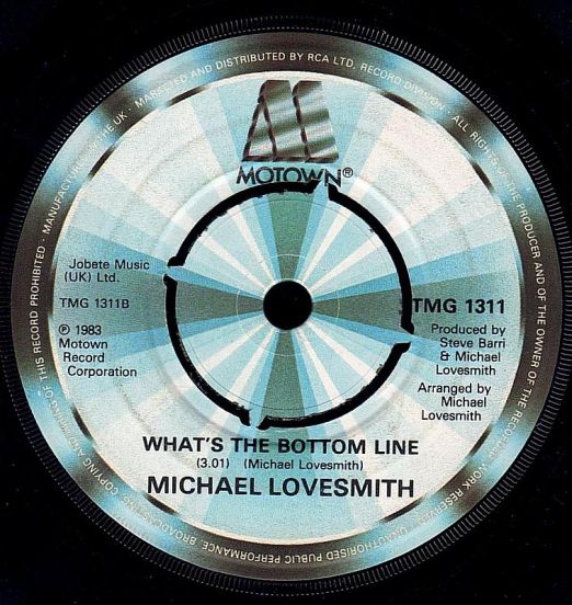 Michael Lovesmith - What's The Bottom Line b/w Baby I Will - Motown UK 7"