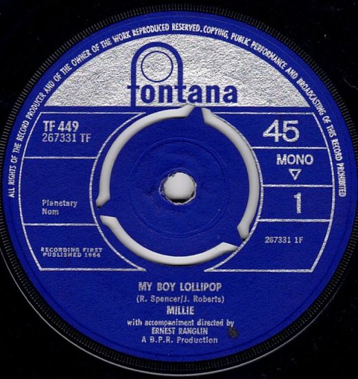 Millie - My Boy Lollipop b/w Something's Gonna Be Done - Fontana UK 7″