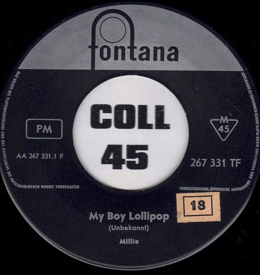 Millie - My Boy Lollipop b/w Something's Gonna Be Done - Fontana GER 7″