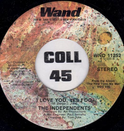 The Independents - I Love You, Yes I Do b/w Leaving Me - Wand Multicoloured Label Vinyl 7"