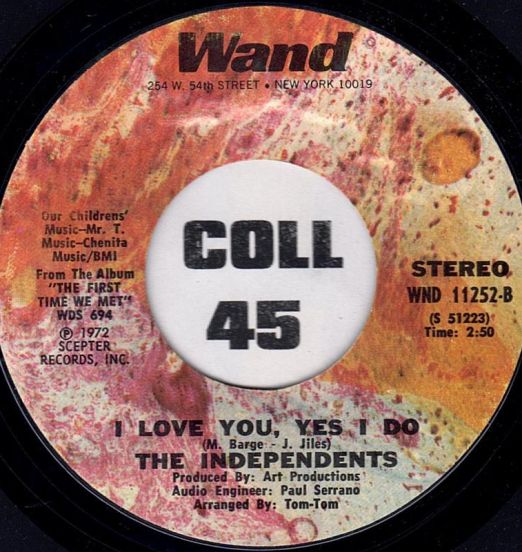 The Independents - I Love You, Yes I Do b/w Leaving Me - Wand Multicoloured Label Styrene 7"