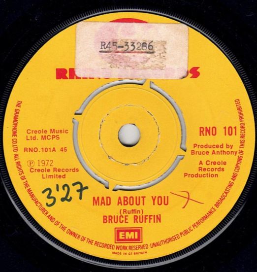 Bruce Ruffin - Mad About You b/w Save The People - Rhino UK 7"