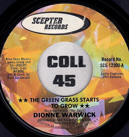 Dionne Warwick - The Green Grass Starts To Grow b/w They Don't Give Medals To Yesterday's Heroes - Scepter 7"