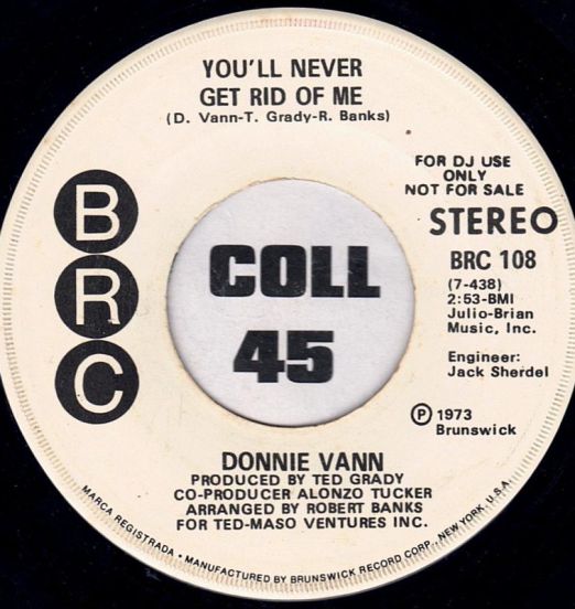 Donnie Vann - You'll Never Get Rid Of Me STEREO b/w MONO Version - Brc DJ 7"